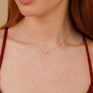 Novedades en Joyería Fina, Collar de Plata 925 con Baño de Oro de 14K, Delicado Collar con Colgante de Halo - Product Image 2