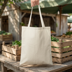 Sac fourre-tout en coton personnalisé avec logo imprimé pour la promotion, sac fourre-tout pour femmes pour les courses quotidiennes, sac de supermarché - Product Image 2
