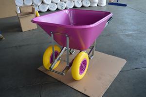 Carretilla Agrícola de 200L con Ruedas Dobles Resistentes a Pinchazos para Jardín - Product Image 2