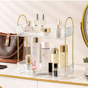 Organisateur de maquillage et de soins de la peau à 2 niveaux Organisateur de parfum et de coiffeuse en plastique-Techniques d'injection - Product Image 5