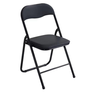 Ghế gấp phân màu đen giả da đệm ghế ăn trong nhà ngoài trời nhà văn phòng gấp ghế - Product Image 1