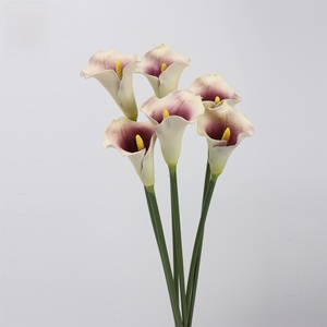 LO-634 Wholesale Premium PU Real Touch Crescent Calla <strong>Lily</strong> Artificial <strong>Flowers</strong> Single Stem Faux Floral for Arrangement - Product Image 4