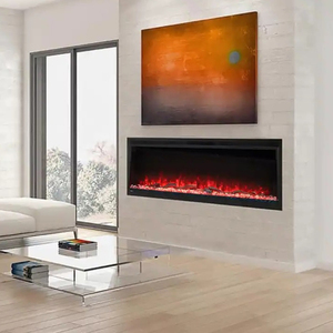 Chimeneas eléctricas modernas de 3 lados Calentadores eléctricos de pared con efecto de llama de luz LED de 40-100 pulgadas para hogares y hoteles - Product Image 4