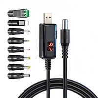 Adaptateur USB DC 55 mm avec 8 connecteurs différents, câble de charge haute puissance 5V/9V/12V pour routeur, modem optique, câble de suralimentation en cuivre étamé