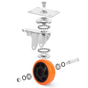 Op maat gemaakte 2,5/3/4/5 inch polyurethaan massieve zwenkwielen voor karren en meubels - Product Image 3