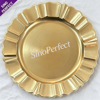Assiette de Présentation Ronde Scintillante en Plastique Effet Rayon de Soleil, Vaisselle Populaire Texturée et Étincelante pour Présentation de Table de Fêtes et Mariages
