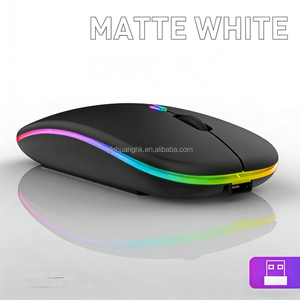 Souris filaire silencieuse rechargeable 2,4 GHz USB haute résolution avec rétroéclairage RGB et design ergonomique pour ordinateur portable et tablette - Product Image 4