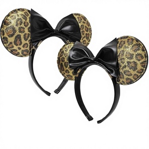 Diadema de Orejas de Minnie Mouse de Diseño Personalizado H.E.R., Accesorio de Leopardo para Niños, Regalo Hecho en EE. UU. - Product Image 1