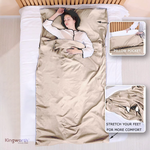 Kingworth <span class=keywords><strong>Drap</strong></span> de sac de couchage léger en soie de mûrier Équipement de camping moderne pour le voyage en plein air pour l'<span class=keywords><strong>été</strong></span> - Product Image 4
