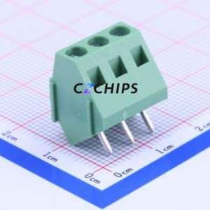 WJ103-5.0-3P Screw Terminal Block Through hole Component (THT),P=5mm Connector 1x3P 5mm Green Through Hole - Product Image 1