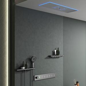 2025 Tik Tok Plafond 36*12Inch Regen & Waterval Led Douchekop Met Muzieksysteem Badkamer Thermostatische Led Douchekraan Set - Product Image 3