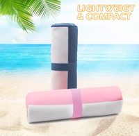 Hochwertiges Pastellfarbenes Gestreiftes Sandfreies Mikrofaser-Strandtuch Superabsorbierend Schnelltrocknend Individuell Bedrucktes Handtuch