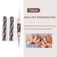 Hechunzi vente en gros de haute qualité rayures noires Nail Art brosse Double extrémité ongles ligne ongles brosse ensemble