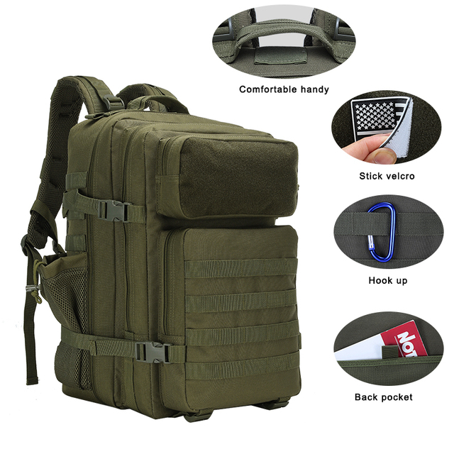 Waterproof 900D Molle Tactical Camouflage Backpack Fashionable Outdoor Survival Hiking Bag Internal Frame Zipper Polyester