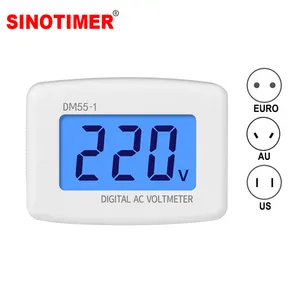 Voltímetro Digital ca de 80-300V, medidor de voltaje de enchufe de la UE, EE. UU. Y AU, medidor de voltaje de pantalla LCD, DM55-1 de 110V y 220V