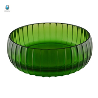 Lavabo transparent de couleur verte en résine de pierre de surface solide de luxe