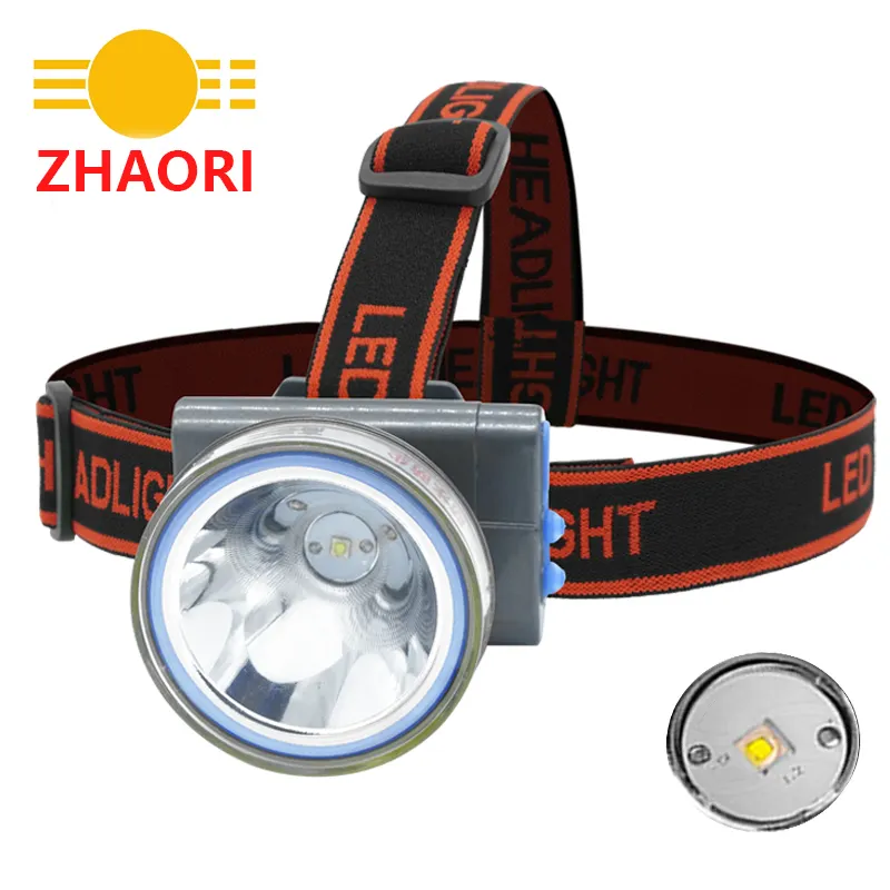 Camping fishing polymer waterproof strong headlamp rechargeable night work head wearing miner's lamp