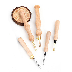 Laine Outil De Couture Manche En <span class=keywords><strong>Bois</strong></span> Épais Broderie Stylo Poinçon Aiguille En <span class=keywords><strong>Bois</strong></span> Poinçon Aiguille Points Crochet Crochet - Product Image 6