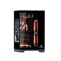 Boîtier PC de bureau Zeromaster Mid Tower panoramique en verre trempé, cabinet CPU MATX, refroidissement, boîtier d'ordinateur de jeu avec écran LCD