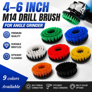 4/5/6 İnç M14 Oyuklu Karot Matkap Fırça Aparatı Çok Amaçlı Döner Temizleme Fırçası Araba, Zemin, Fayans ve Boşluk Temizliği için - Product Image 1