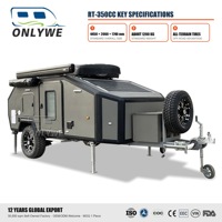 ONLYWE Caravane tout-terrain 4x4, camping-car, remorque de voyage, camping-car avec suspension indépendante