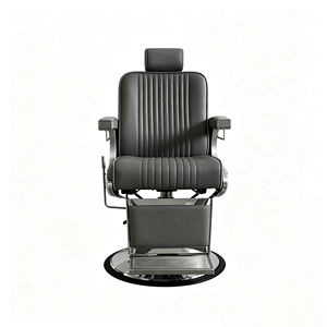 Chaise de barbier hydraulique à 360° en promotion °   Fauteuil de salon pivotant et inclinable, réglable en hauteur, avec structure en acier inoxydable et revêtement en cuir, pour coiffeur - Product Image 5
