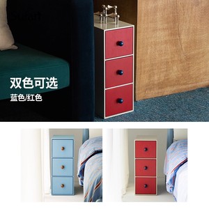 Mesita de noche ultra estrecha con 3 cajones, gabinete de almacenamiento azul para dormitorio, uso infantil - Product Image 4