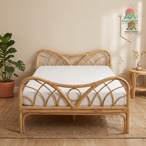 Cuna de Ratán Nhat Minh, Diseño Tropical, Muebles para Dormitorio Infantil, Acabado Natural, Ensamblaje de 3 Piezas - Product Image 3
