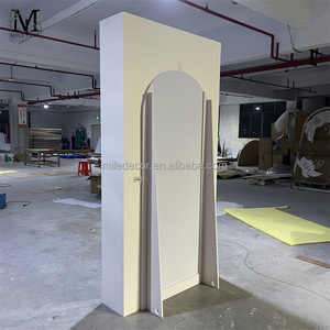 MILE Popular - Juego de 3 Piezas de <span class=keywords><strong>Fondo</strong></span> Rectangular Blanco para Arco, Decoración de <span class=keywords><strong>Fondo</strong></span> para Escenario de Boda de PVC Acrílico - Product Image 5