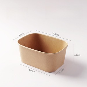 Vorrätige Biologisch Abbaubare Wasserdichte Einweg-Kraftpapier-<span class=keywords><strong>Box</strong></span> Matt für Takeout Fast Food Picknick Camping Faltbar Umweltfreundlich - Product Image 2