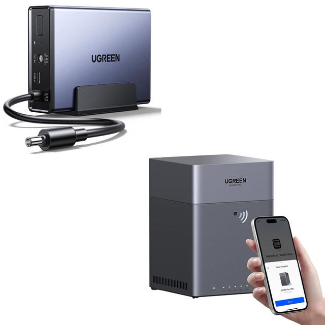 UGREEN NASync DH4300 Plus 4-Bay NAS 120TB (Diskless) &120W DC Battery Surge 12000mAh Uninterruptible Battery Power Supply