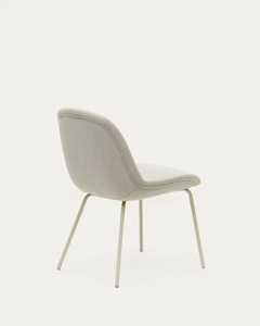 Sedia da pranzo moderna in velluto bianco con gambe in metallo con tecnologia di <span class=keywords><strong>tessitura</strong></span> dello schienale per uso domestico - Product Image 5