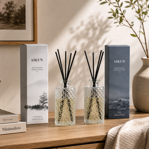 AIKUN Supplier Premium Aromatherapy Custom Packaging Long Lasting Scent <b>Reed</b> <b>Diffuser</b> Set <b>for</b> Lifestyle Brands - Product Image 1