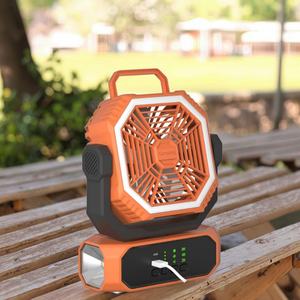 Ventilateur portable intelligent personnalisable 20000 mAh avec chargement USB, grande capacité, moteur sans balais, tête oscillante et éclairage pour le camping et l'extérieur - Product Image 6