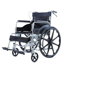 Fauteuil roulant manuel pliable en acier carbone de 24 pouces, portable pour personnes âgées et handicapées - Product Image 1