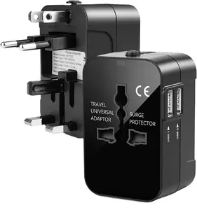 mini travel adapter table USB charge EU, UK, US outlet with 3 US type USB overload protection