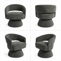 Chaise d'attente pivotante minimaliste en tissu, élégante, durable et rembourrée pour la réception (vente en gros)