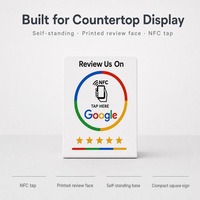 Plaque d'affichage en acrylique NFC personnalisée avec logo pour avis en ligne, idéale pour cafés, restaurants et réseaux sociaux