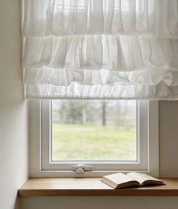 Französische Mehrschichtige Rüschen-Raffrollos Maßgefertigt mit Mehrfachem Stoffauswahl für Kleine Fenster zur Heimdekoration - Product Image 1
