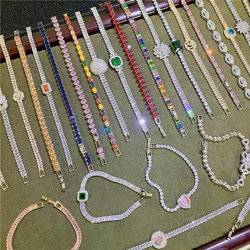 Mixed Wholesale Cheap Price Promotion Multi-colors tennis Bracelet Jewelry CZ Women Luxury Zircon Bracelet