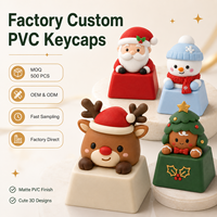 Collection de touches de clavier en PVC pour les fêtes de Noël, mignonnes, avec Père Noël, bonhomme de neige, renne, pour clavier mécanique, cadeau promotionnel festif