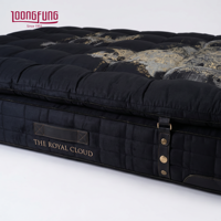 Matelas hybride personnalisable LOONGFUNG avec surmatelas design exquis, ressorts ensachés et mousse à mémoire de forme, taille King, livré en boîte