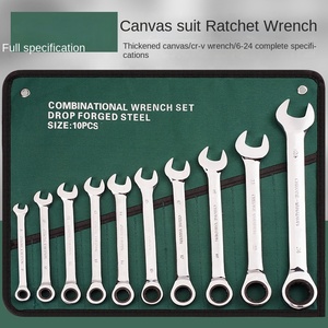 Manuelle Doppelfunktions-Ringmaulschlüssel und Steckschlüssel, Geschmiedeter Hochfester Stahl, Gerade Zoll-Kombinations-Schraubenschlüssel, 8-teilig - Product Image 4