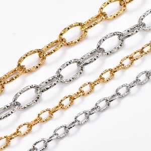 Collier chaîne à maillons ovales créatifs de 5 mm/8,5 mm pour femmes et hommes, en acier inoxydable, couleur argent/or, bijoux exquis avec gravure - Product Image 5
