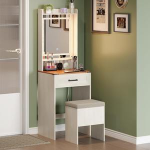 Factory Supplier Small Farmhouse Wooden Makeup Vanities <strong>Desk</strong> <strong>with</strong> <strong>Narrow</strong> Storage <strong>Drawer</strong> White Thin Dressing Table for Bedroom - Product Image 2