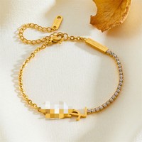 YULING Joyería de Moda, Pulseras de Cuentas de Acero Inoxidable, Pulsera de Perlas Chapada en Oro de Alta Calidad para Mujer
