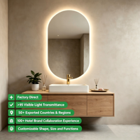 Espejo de Baño Inteligente LED Ovalado Antivaho con Sensor Táctil Iluminado para Proyectos de Hoteles y Villas, Garantía de 5 Años, Venta al por Mayor de Fábrica