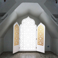 Décoration Murale Islamique Bestseller Nouvelle Collection : Silhouette de Mosquée en Bois Peint – Cadeau Idéal Ramadan pour la Maison