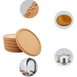 CAINA <b>CORK</b> Natural <b>Cork</b> Heat Resistant Round <b>Coaster</b> with Logo 10CM Diameter Classic Design - Product Image 4