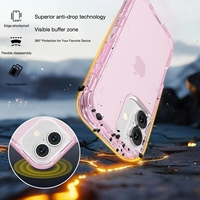 Coque de téléphone transparente antichoc 3-en-1 durable et anti-adhésive pour iPhone 17, 16, 15 et iPhone 17 Pro Max – Étui transparent robuste